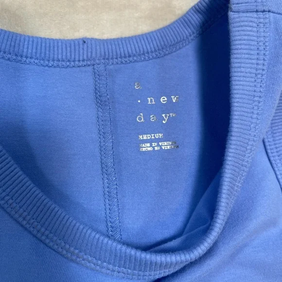 A New Day Blue Sleeveless Swing Dress | Athleisure Stretch Knit | Medium - Picture 4 of 6